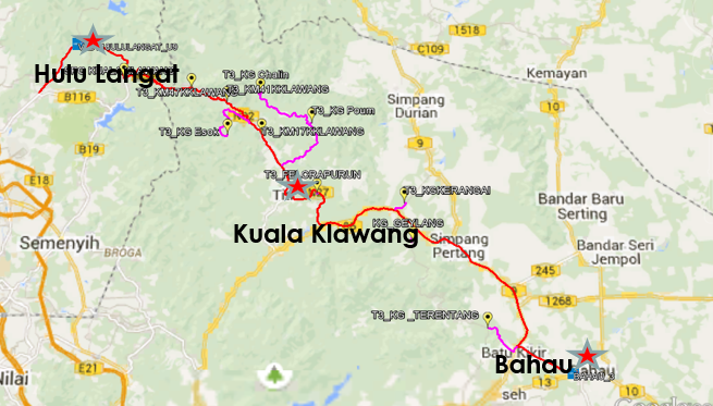 Fiber optic installation path map in Bahau