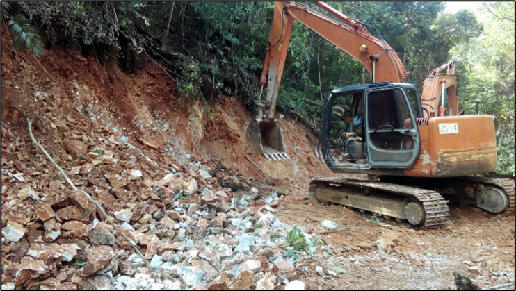 Fiber optic contruction in Lnagkawi